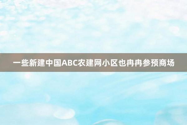 一些新建中国ABC农建网小区也冉冉参预商场