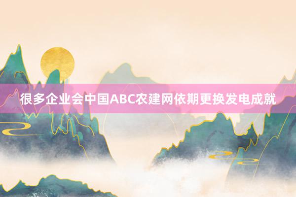 很多企业会中国ABC农建网依期更换发电成就